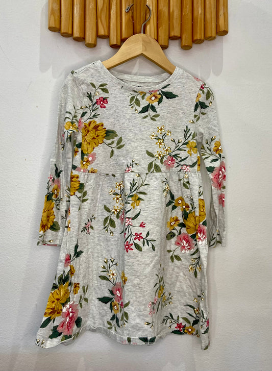 Grey dress w yellow flowers 5y