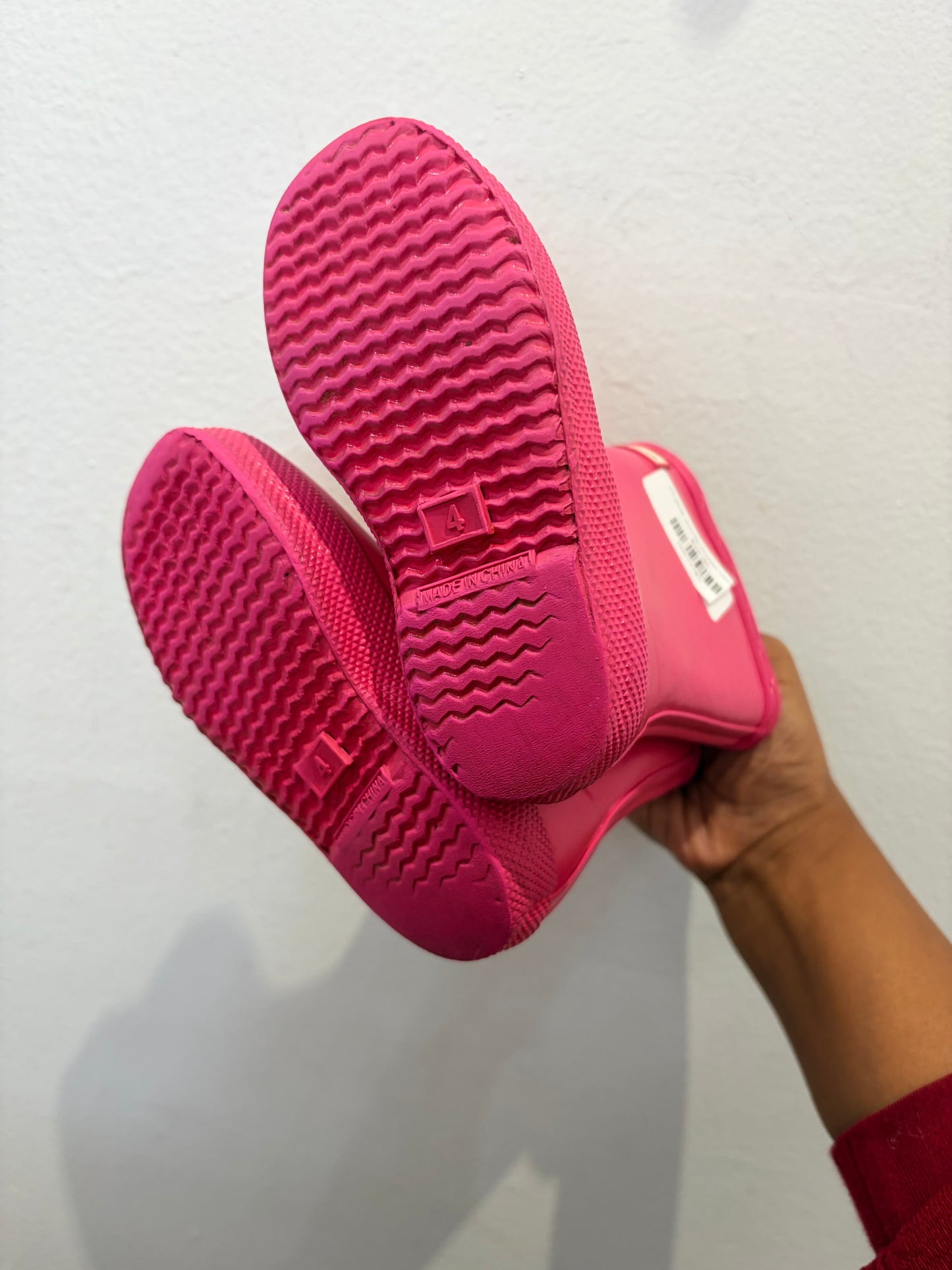 C5 pink shorty Hunter rainboots