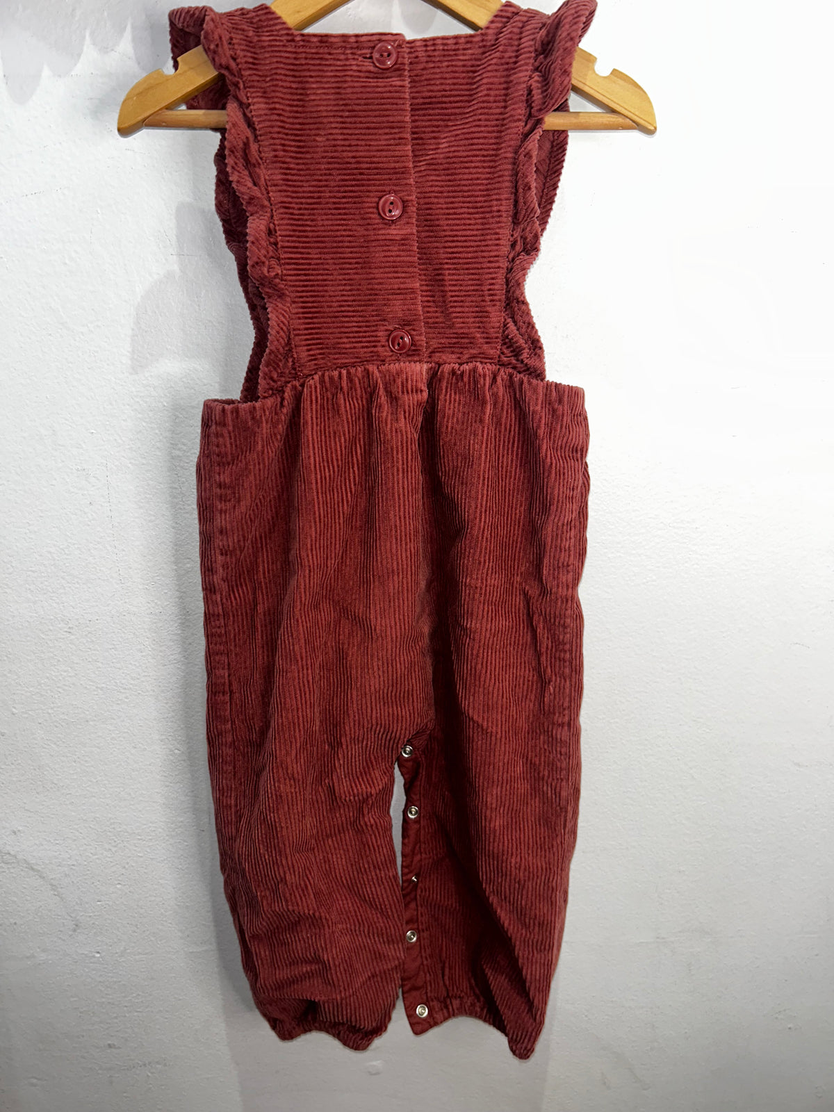 Rust corduroy romper 18-24m