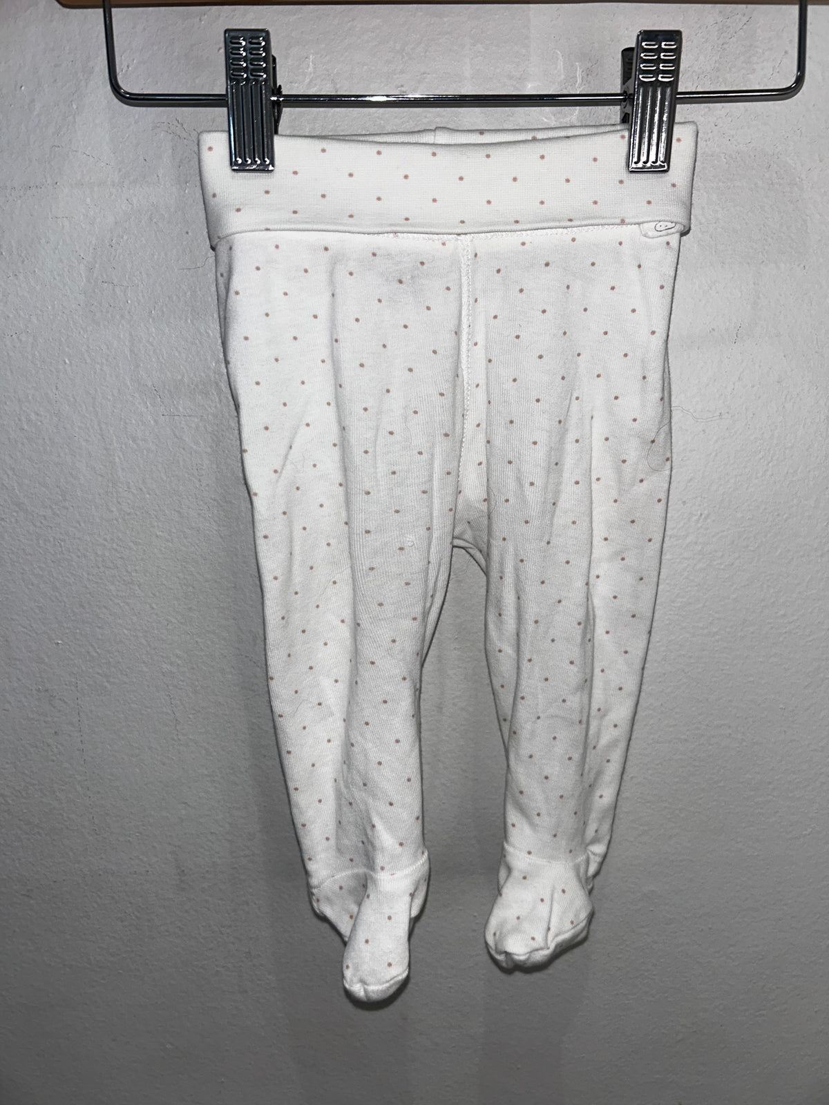 Dots footed pants 2-4m