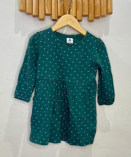 Green dots dress 2y