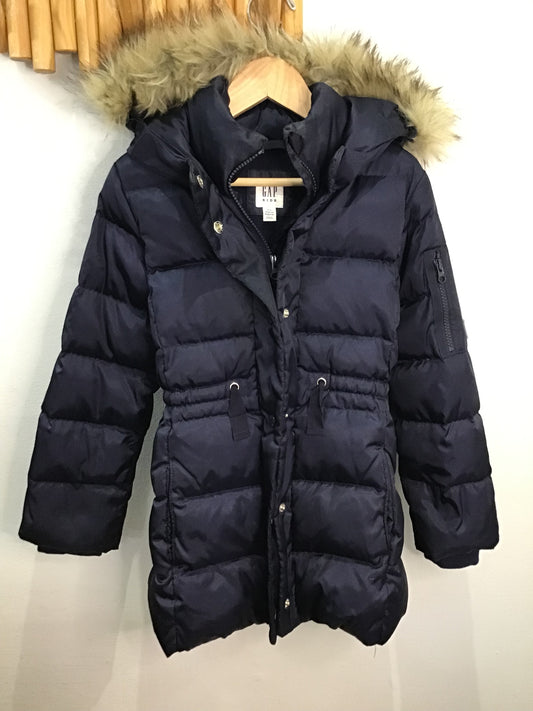 Shiny navy puffer jacket 6-7y