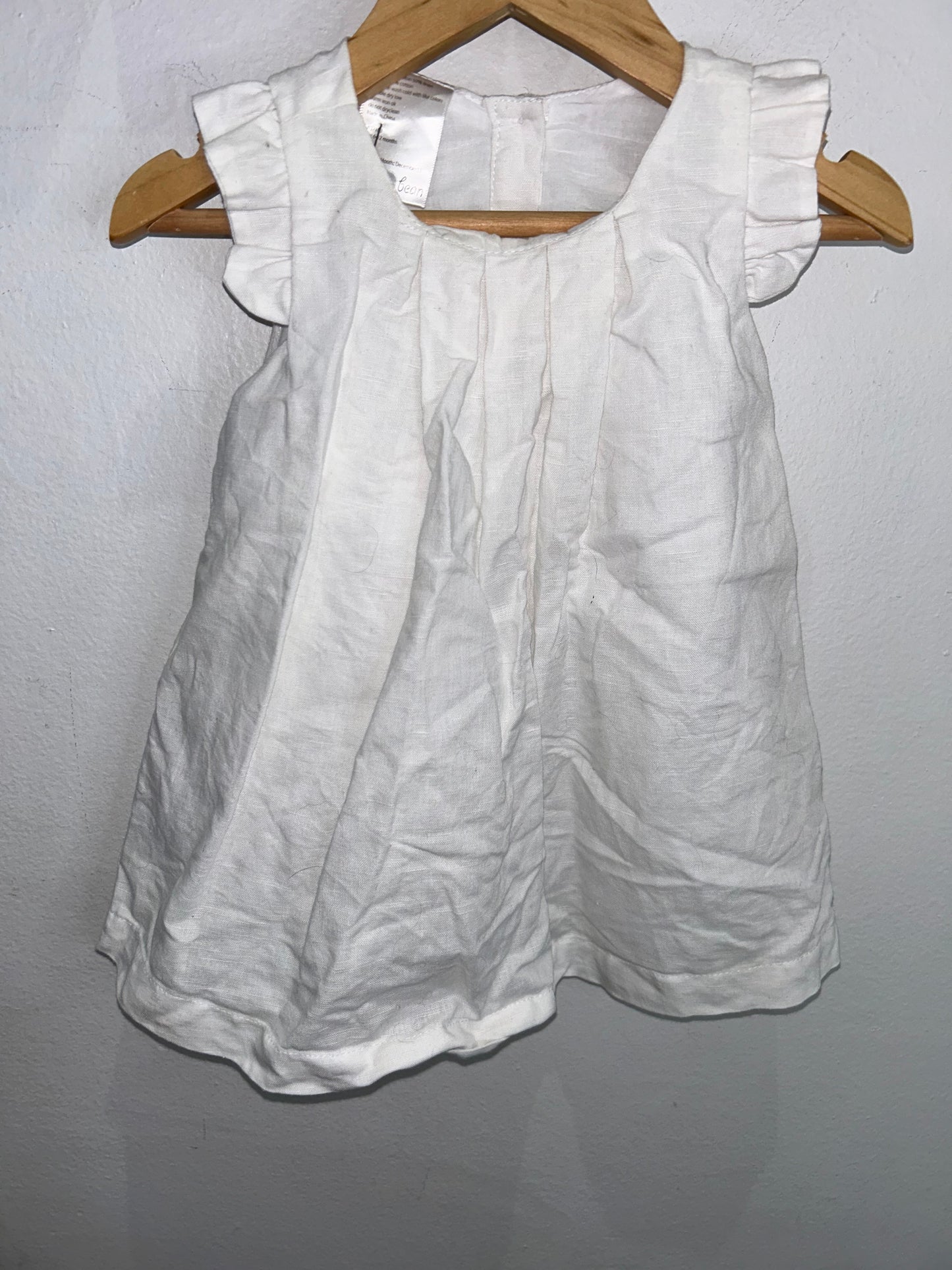 White linen dress 6-12m