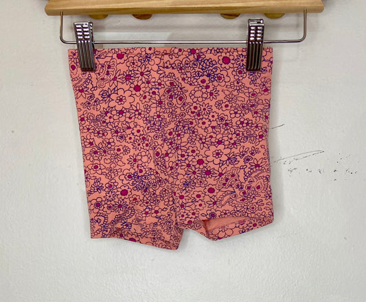 Peach flowers bike shorts 12-18m