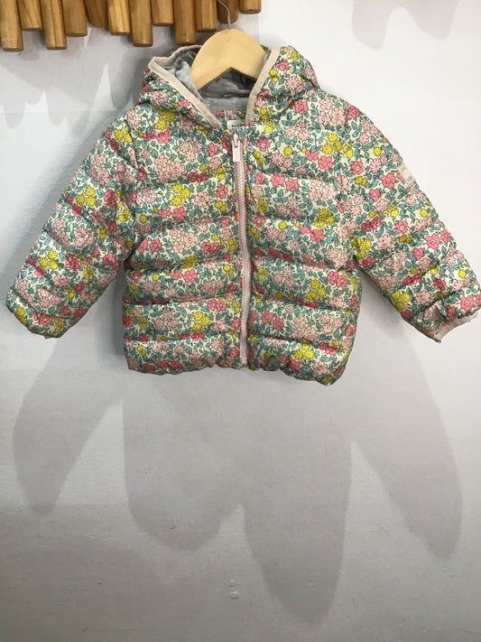 Floral mightweight puffer jacket 18-24m