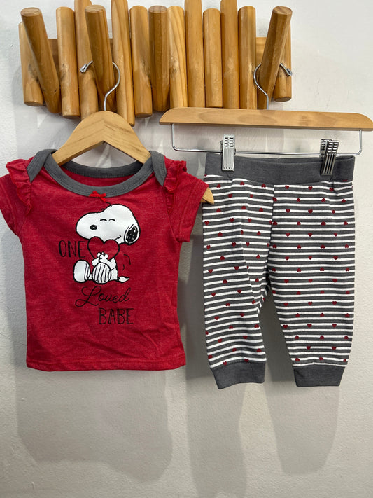 Snoopy loved set 6-9m