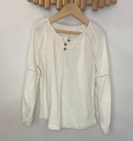 Cream henley blouse 6-7y