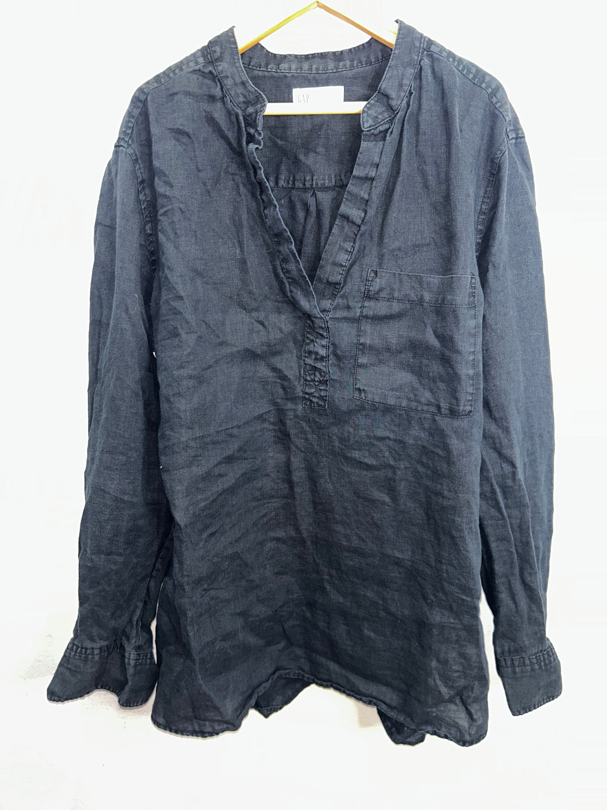 Black linen blouse- adult L