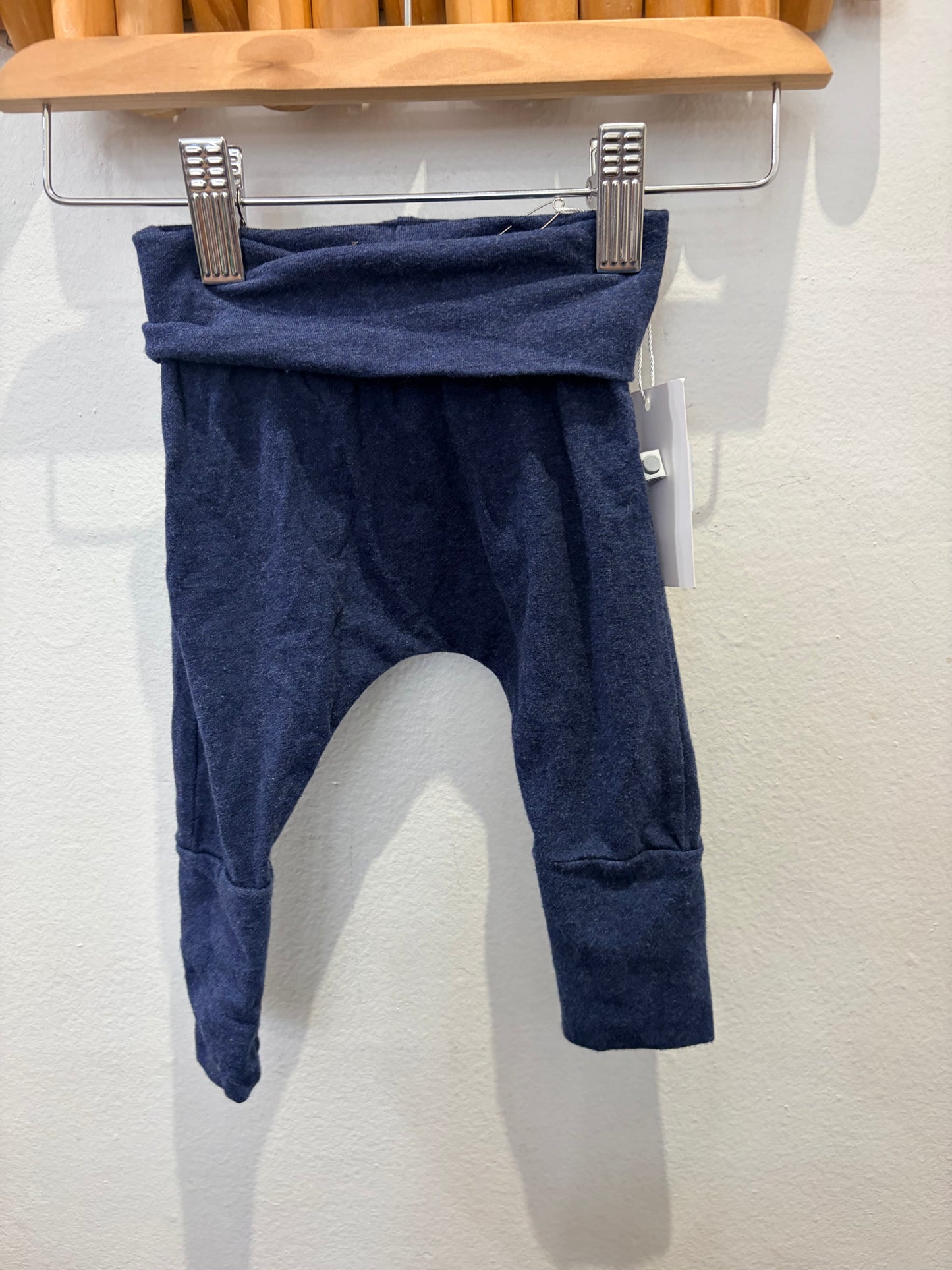 Blue fold-over waist pants newborn