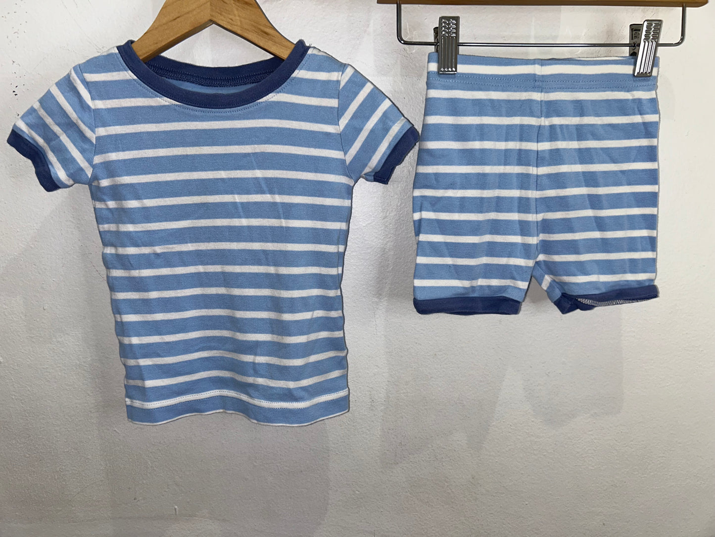 Blue stripe shorty pyjamas 2y