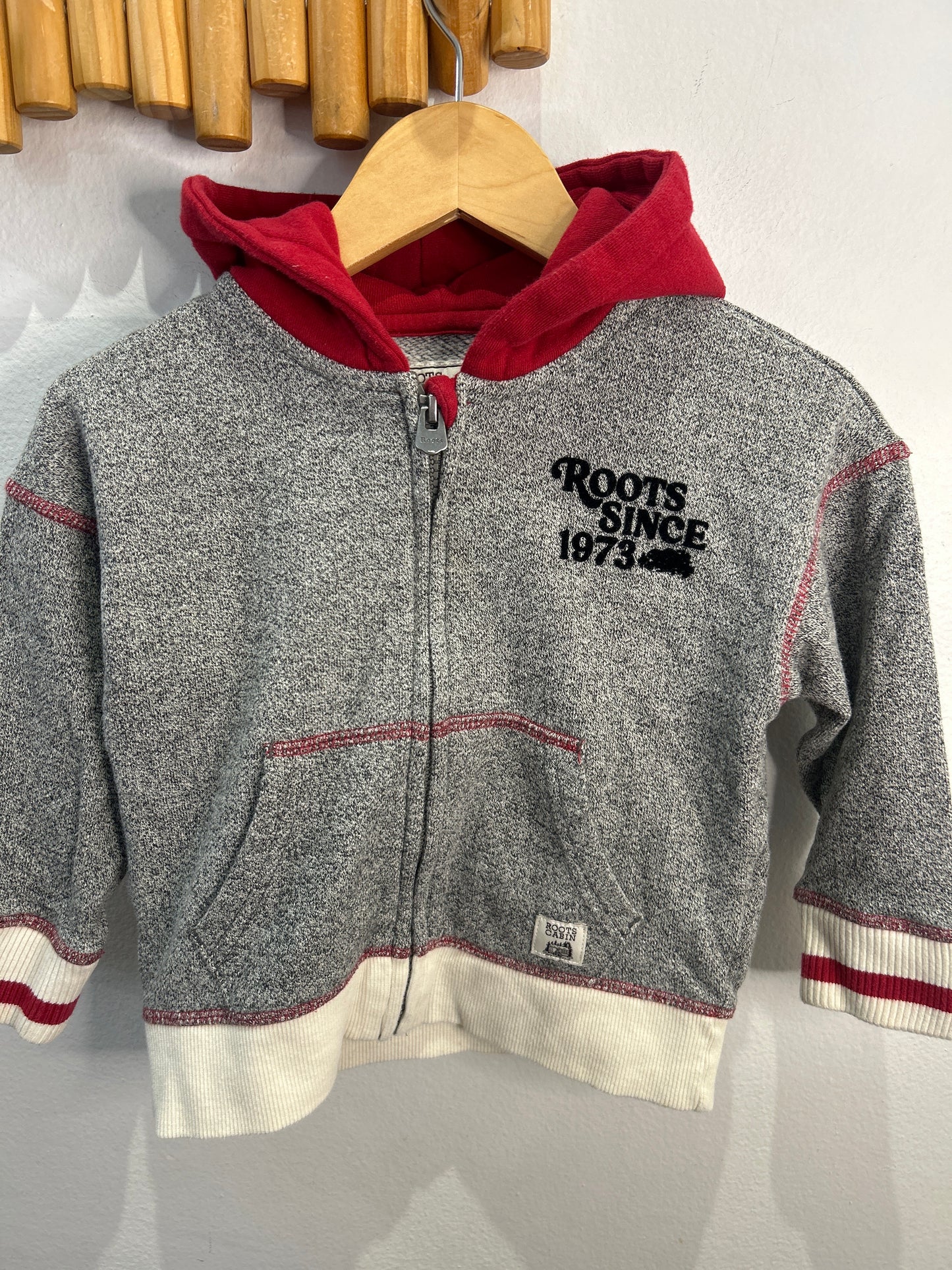 Roots red and grey sweatshirt 2y