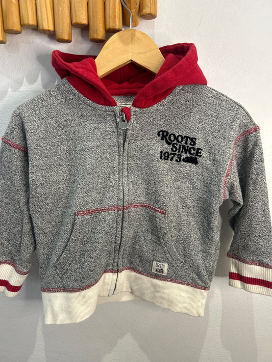 Roots red and grey sweatshirt 2y