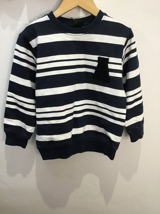 Blue thick stripes pullover 2-3y