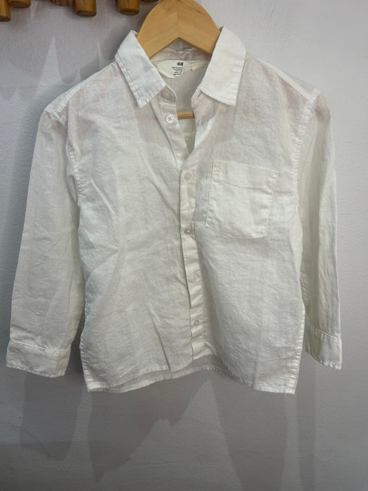 White linen shirt 4-5y