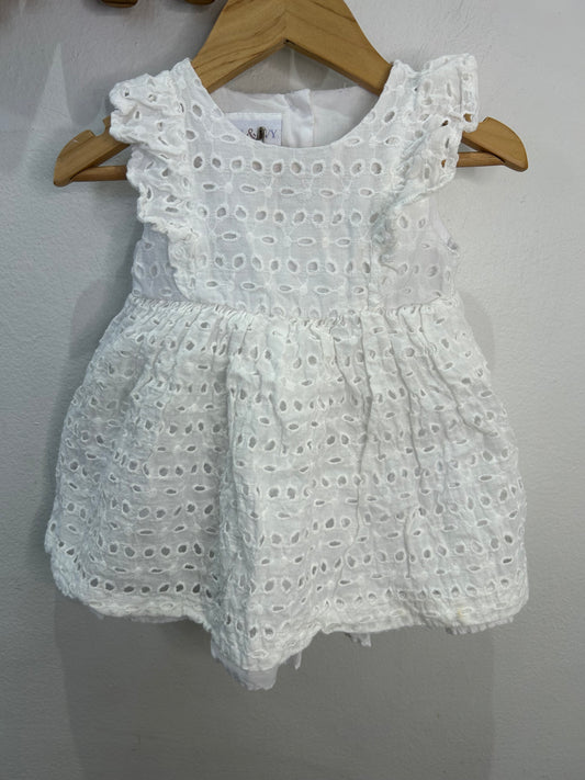 White eyelets dress 12m