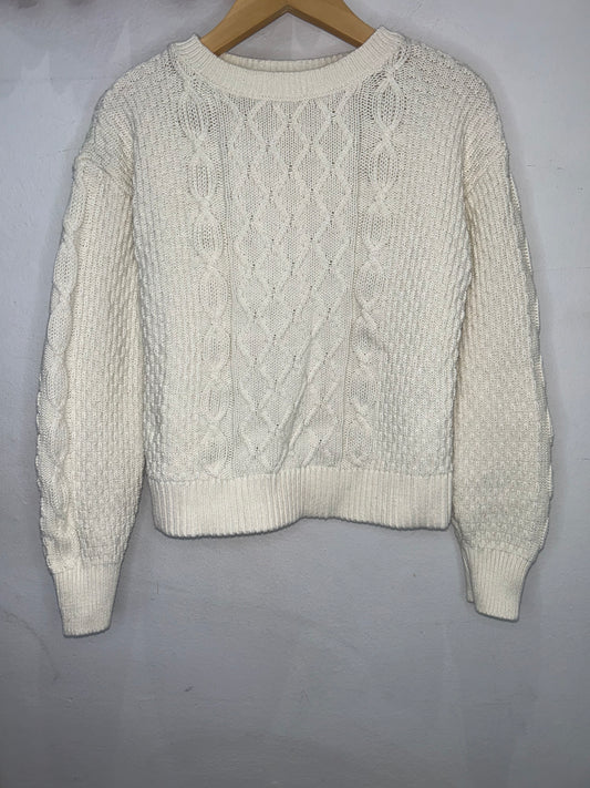 Cream cable knit sweater 8y