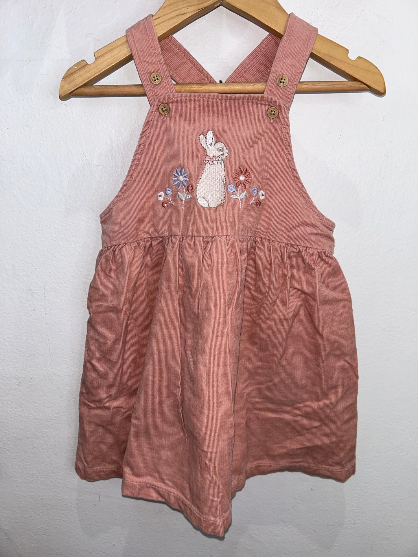 Pink corduroy skirt romper 18-24m