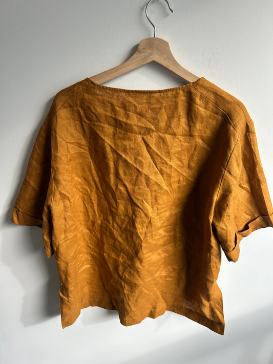 Brown linen tee M [NEW]