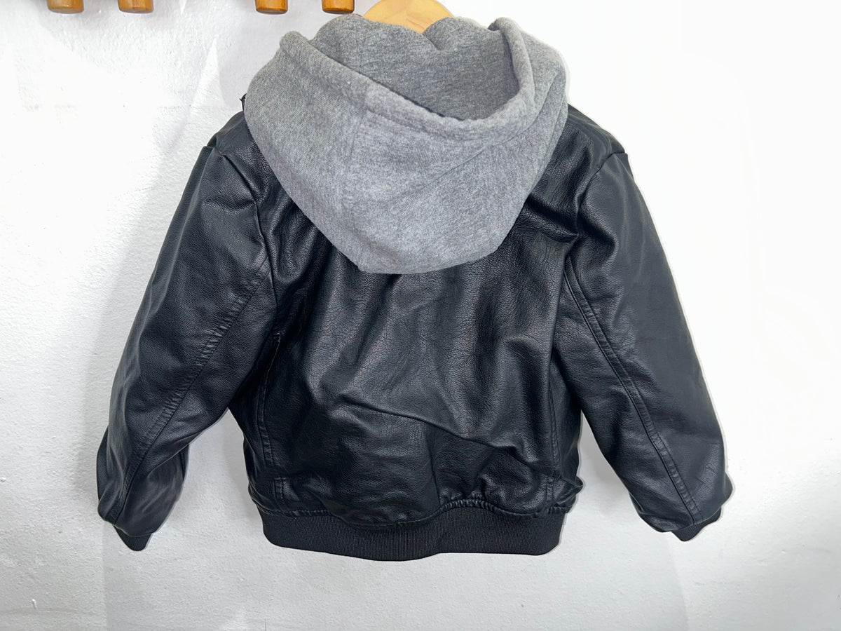 Faux leather detail sweatshirt 3-4y