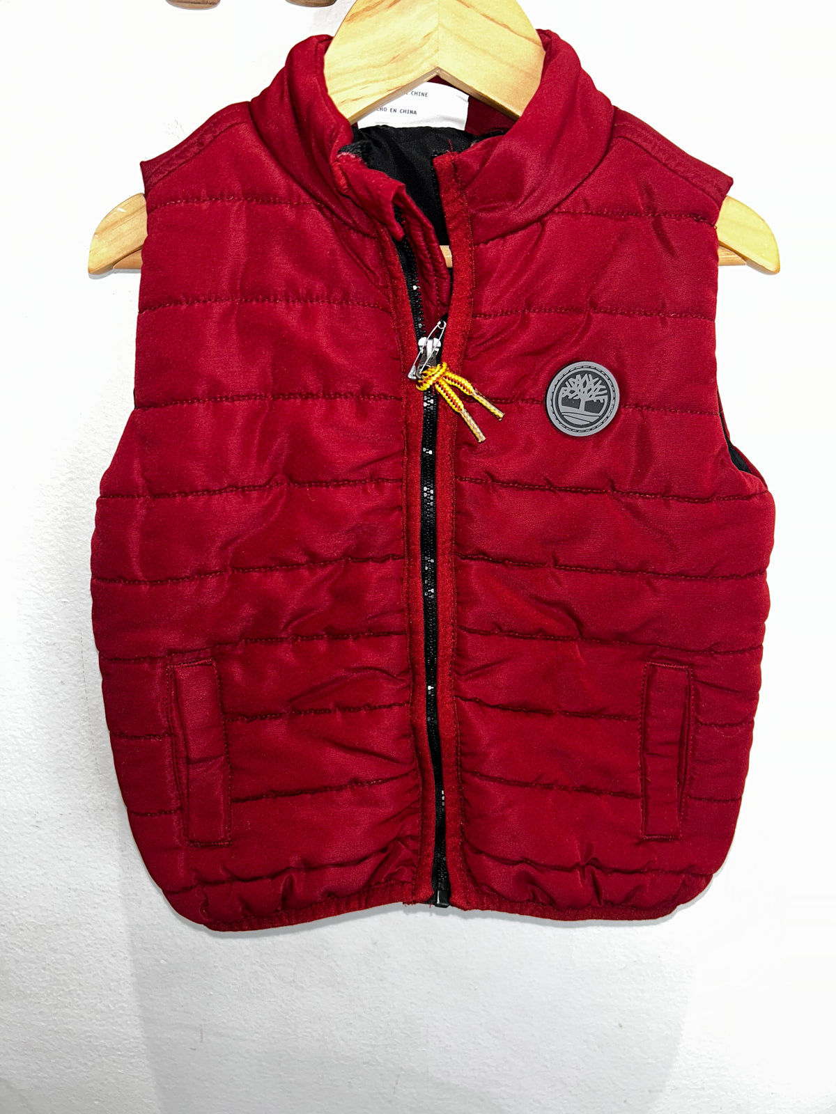 Maroon puffer vest 24m