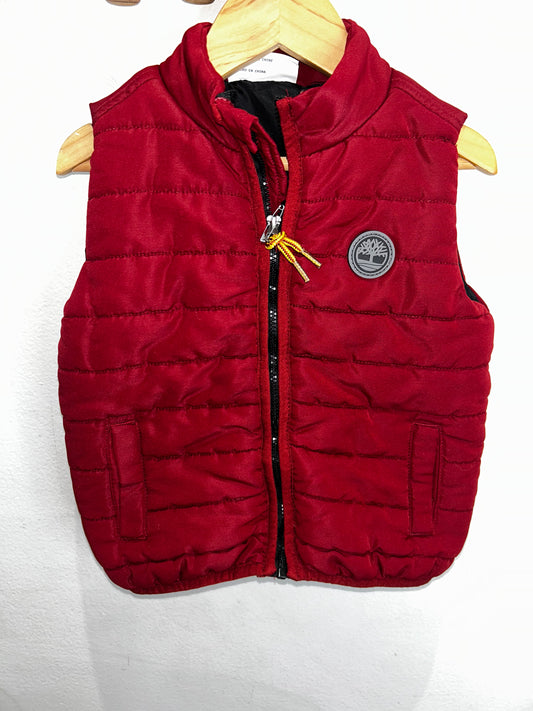 Maroon puffer vest 24m