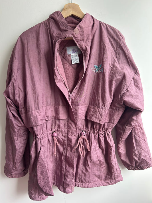 Vintage dusky purple fleece-lined jacket S