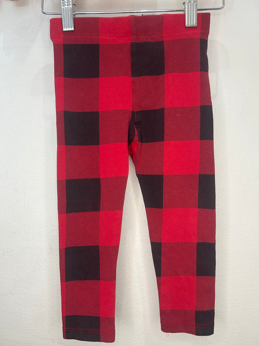 Red checkered leggings 18-24m