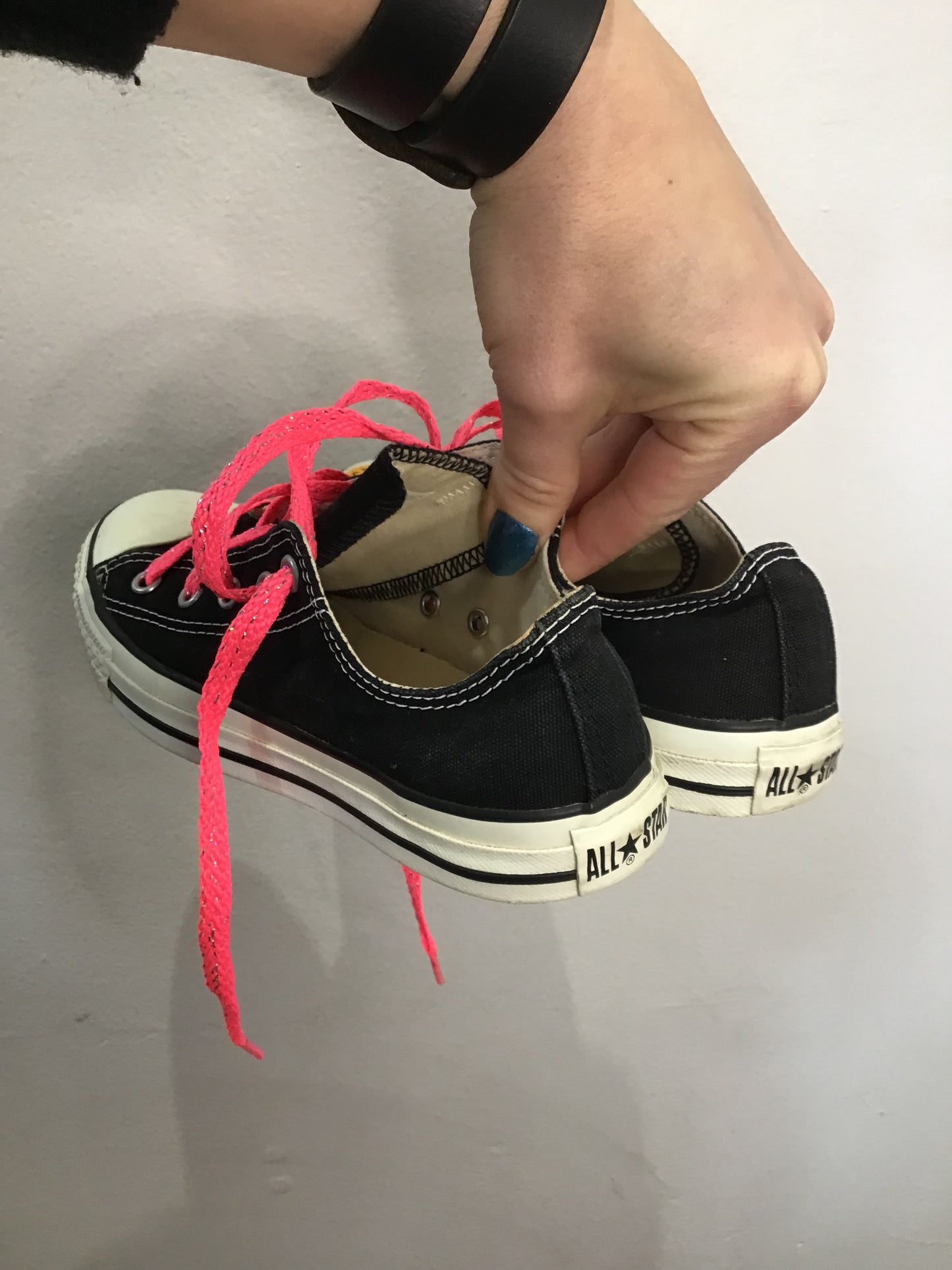 Y3 black converse (w pink lace)