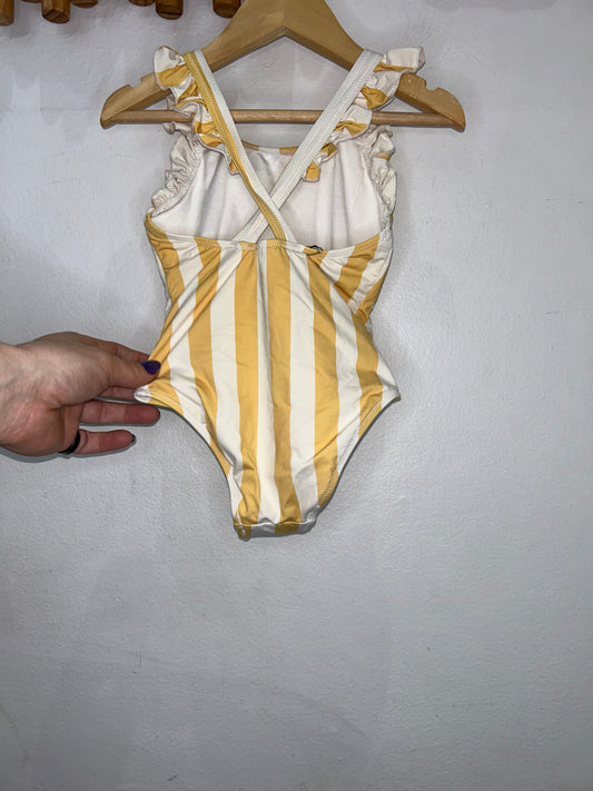 Miles the Label yellow stripes swisuit 3y