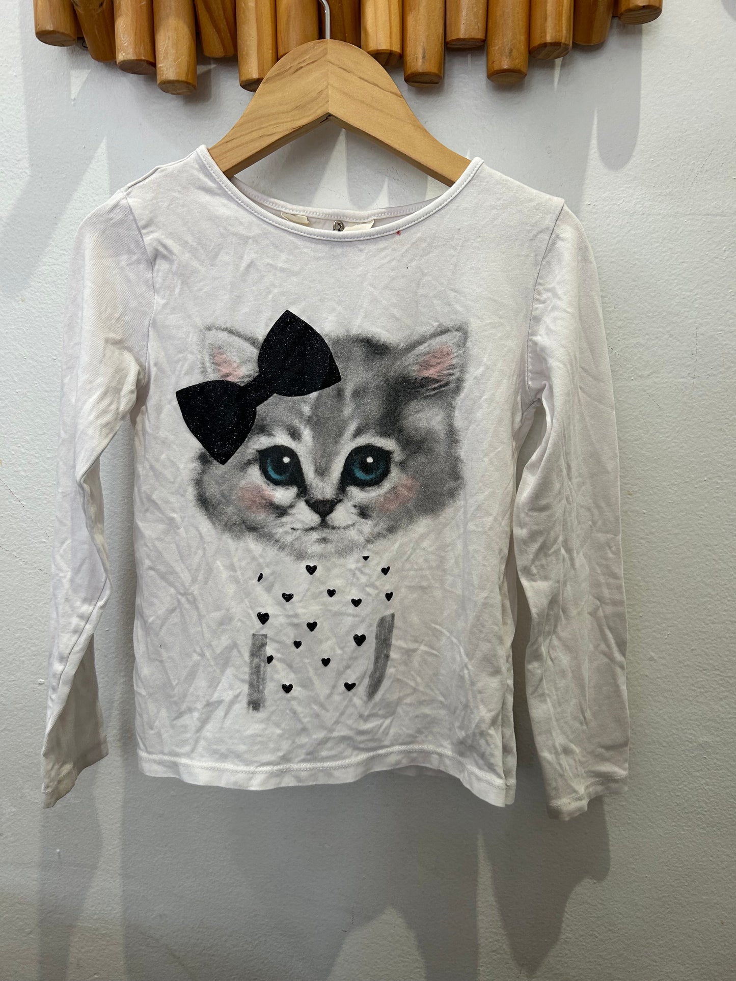 Baby cat white longsleee 4-6y