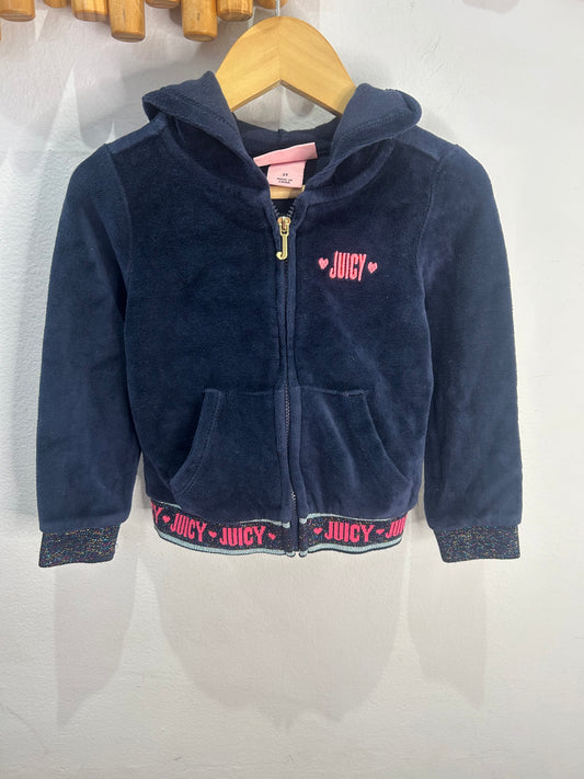 Navy and pink terry sweatshirt 2y