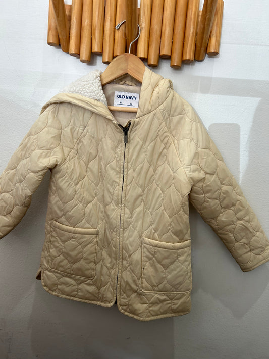 Cream quilted jacket 5y