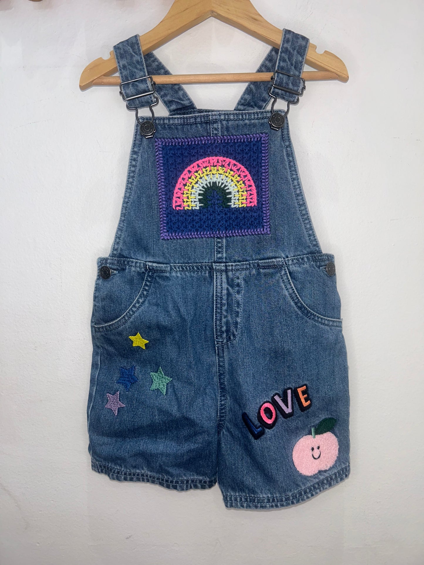 Patches shorty overalls 4-5y