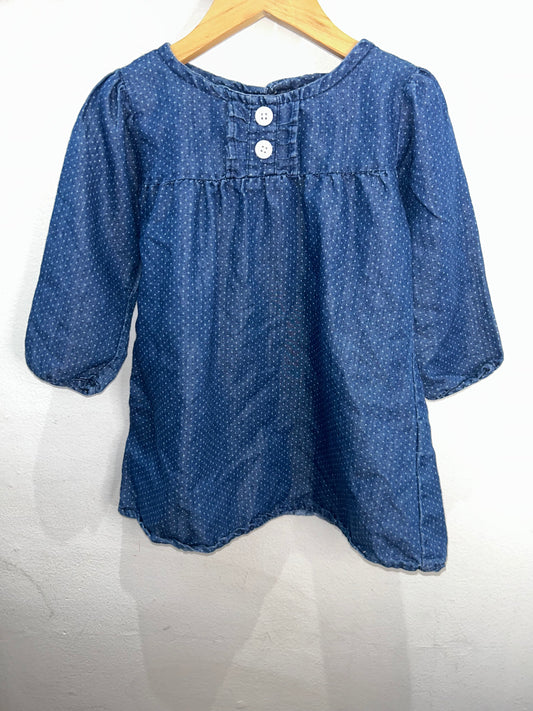 Soft blue dress with buttons-3y