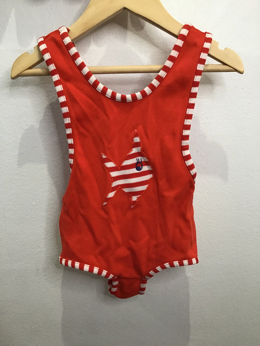 Vintage red swimsuit 6-12m