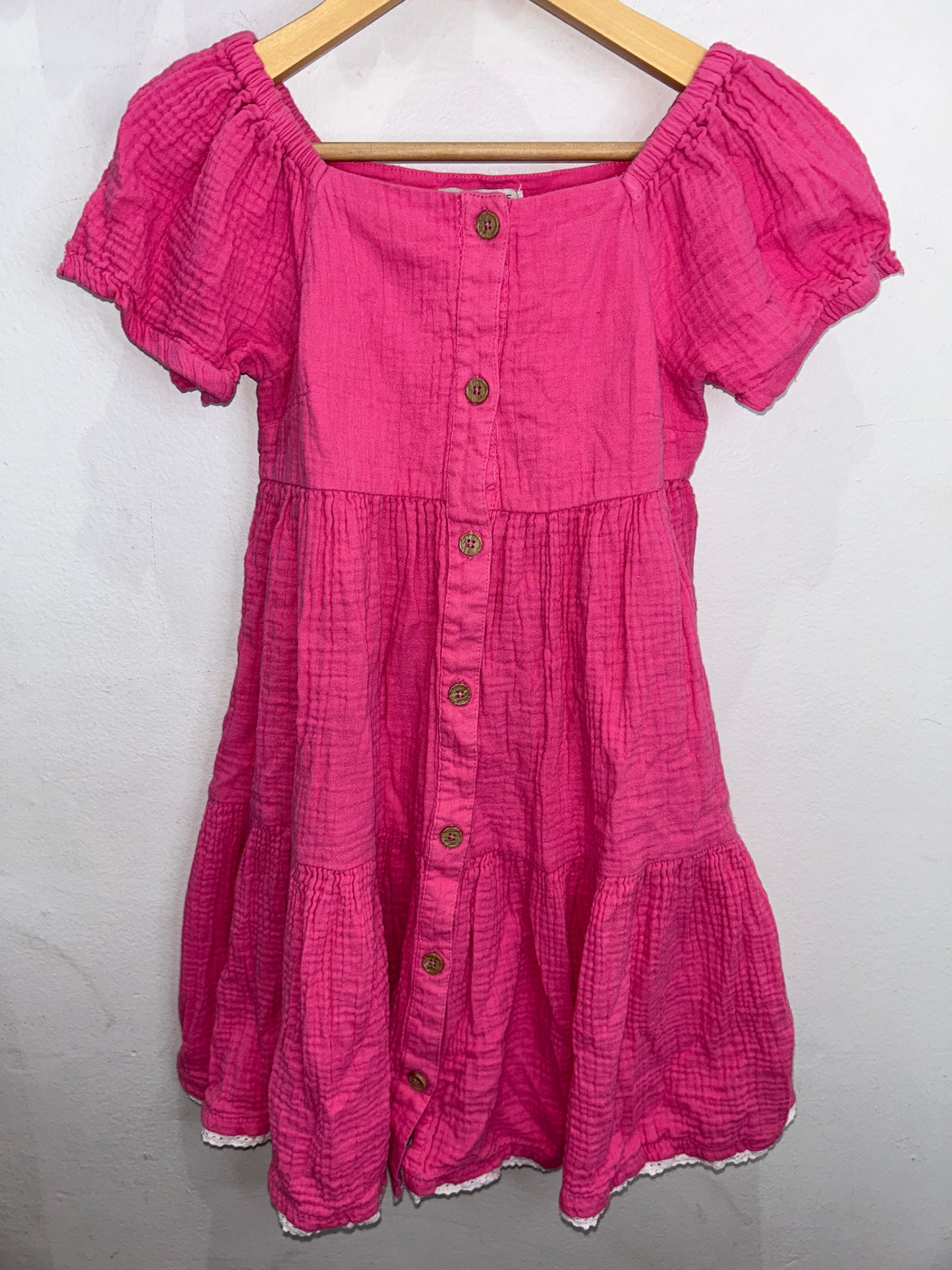 Hot pink textured dress 8y