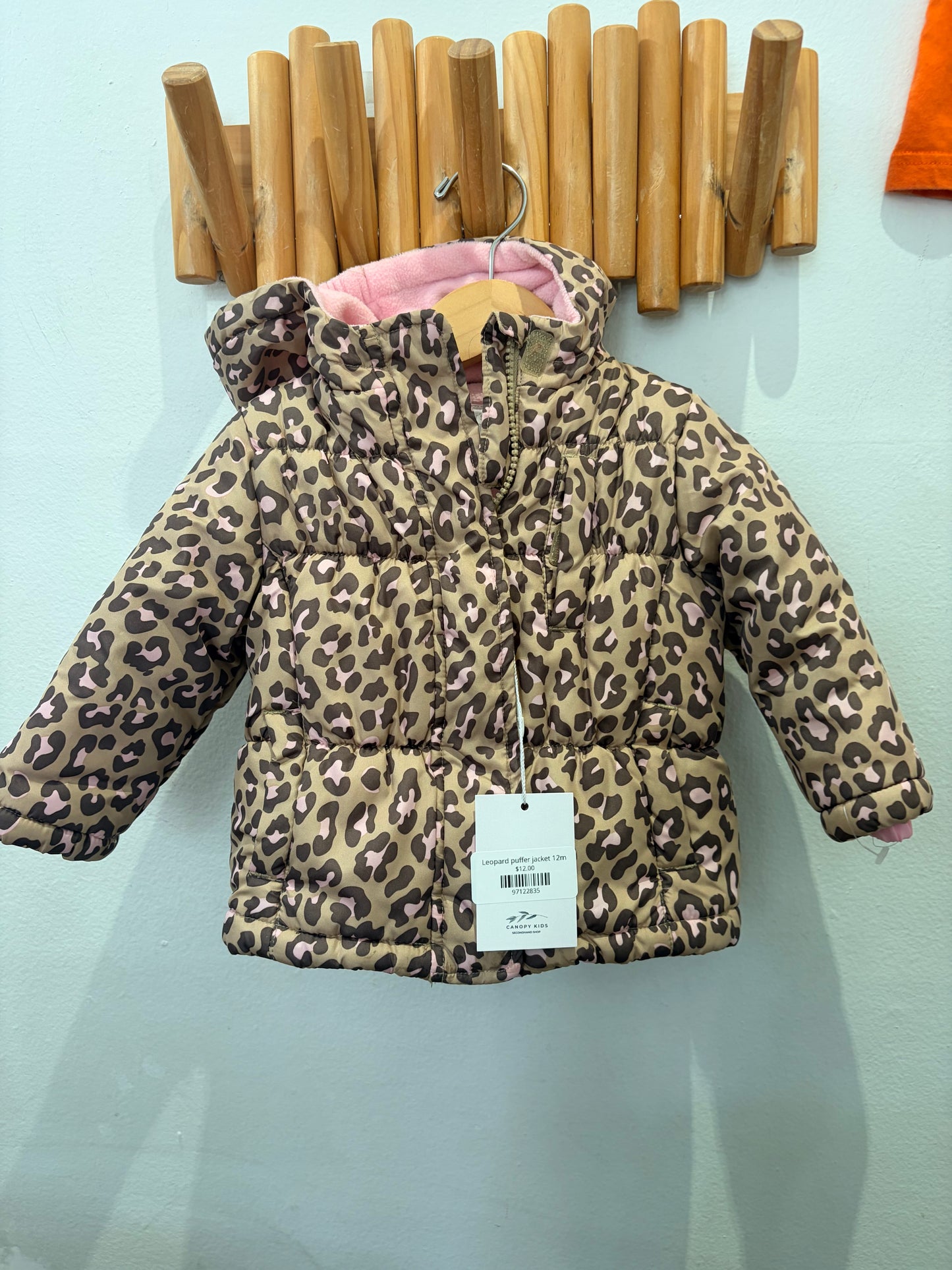 Leopard puffer jacket 12m
