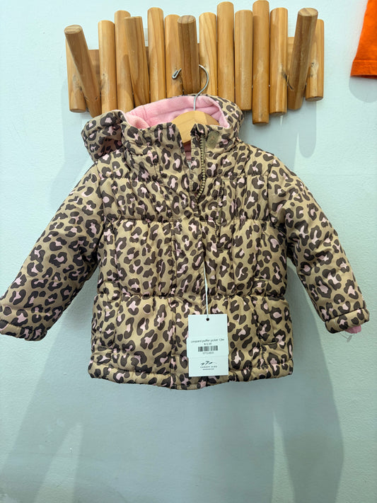 Leopard puffer jacket 12m