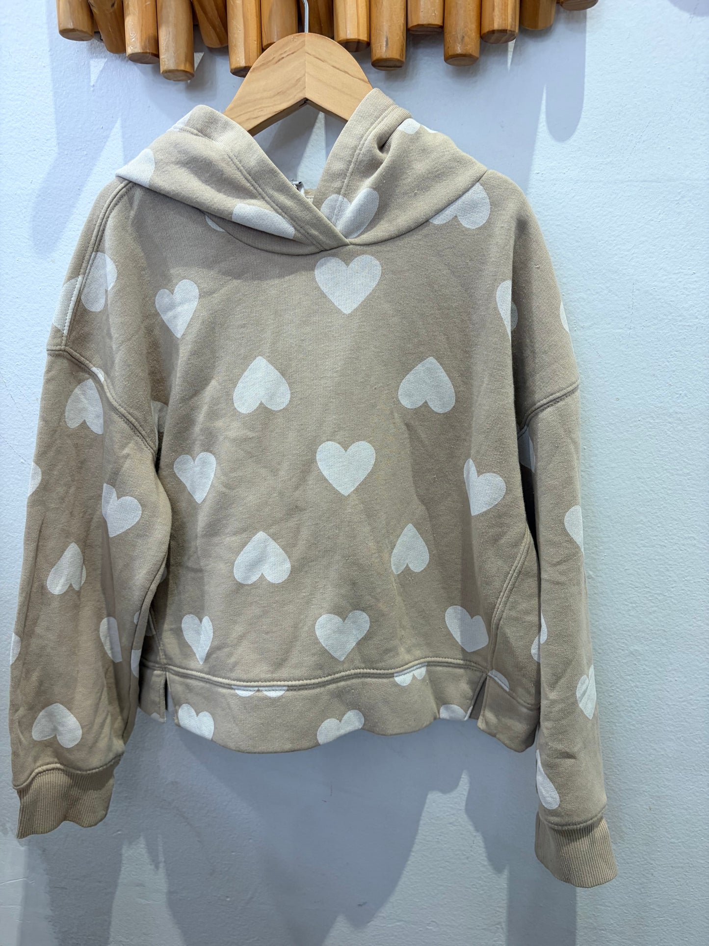 Brown hearts hoodie 8y