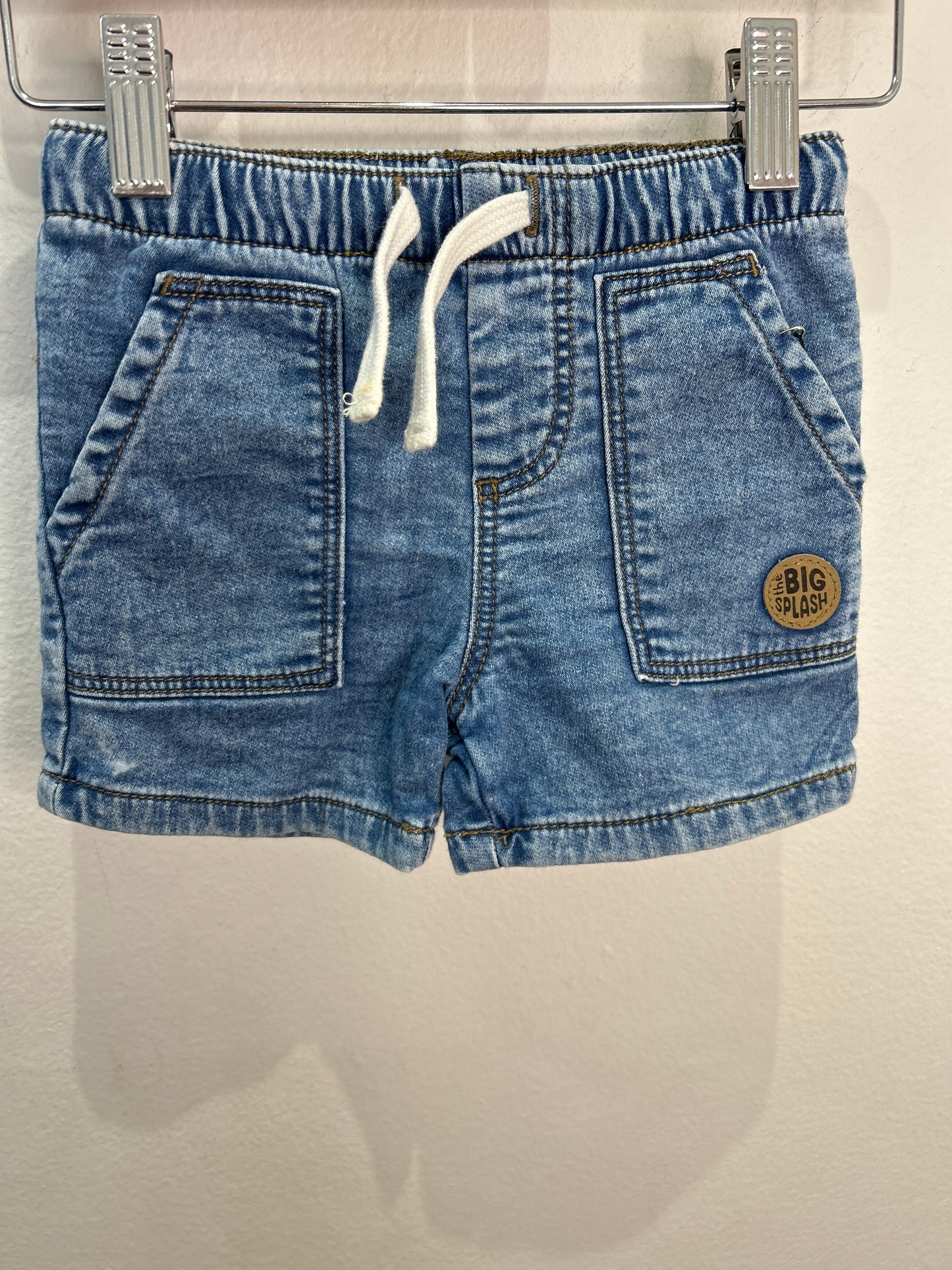 Pull-on splash denim shorts 12-18m
