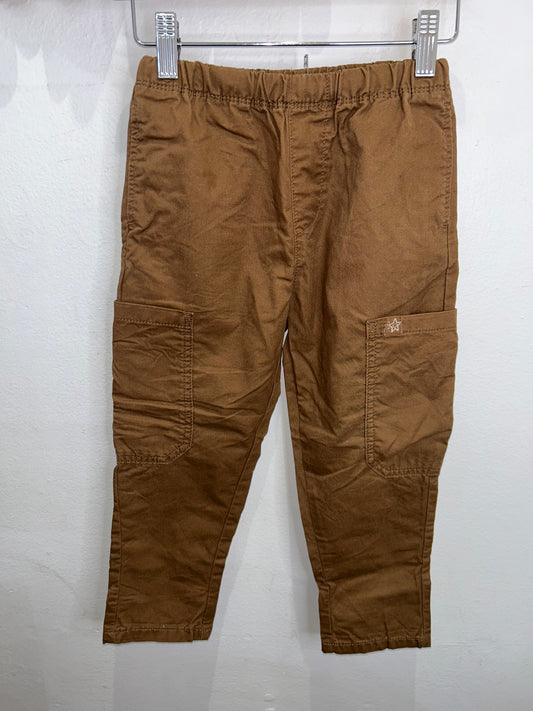 Brown draw string cargo pants 3-4y