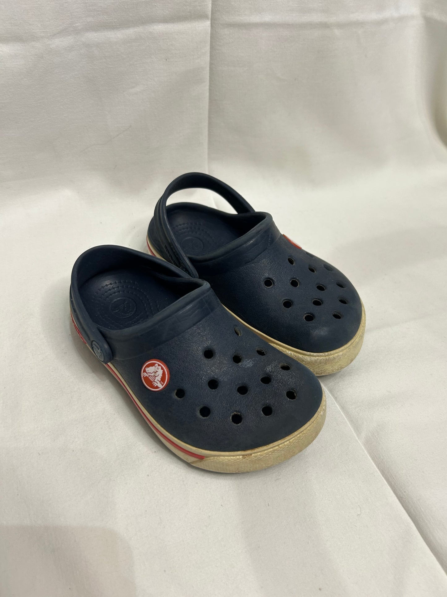 C8-9 blue and red Crocs