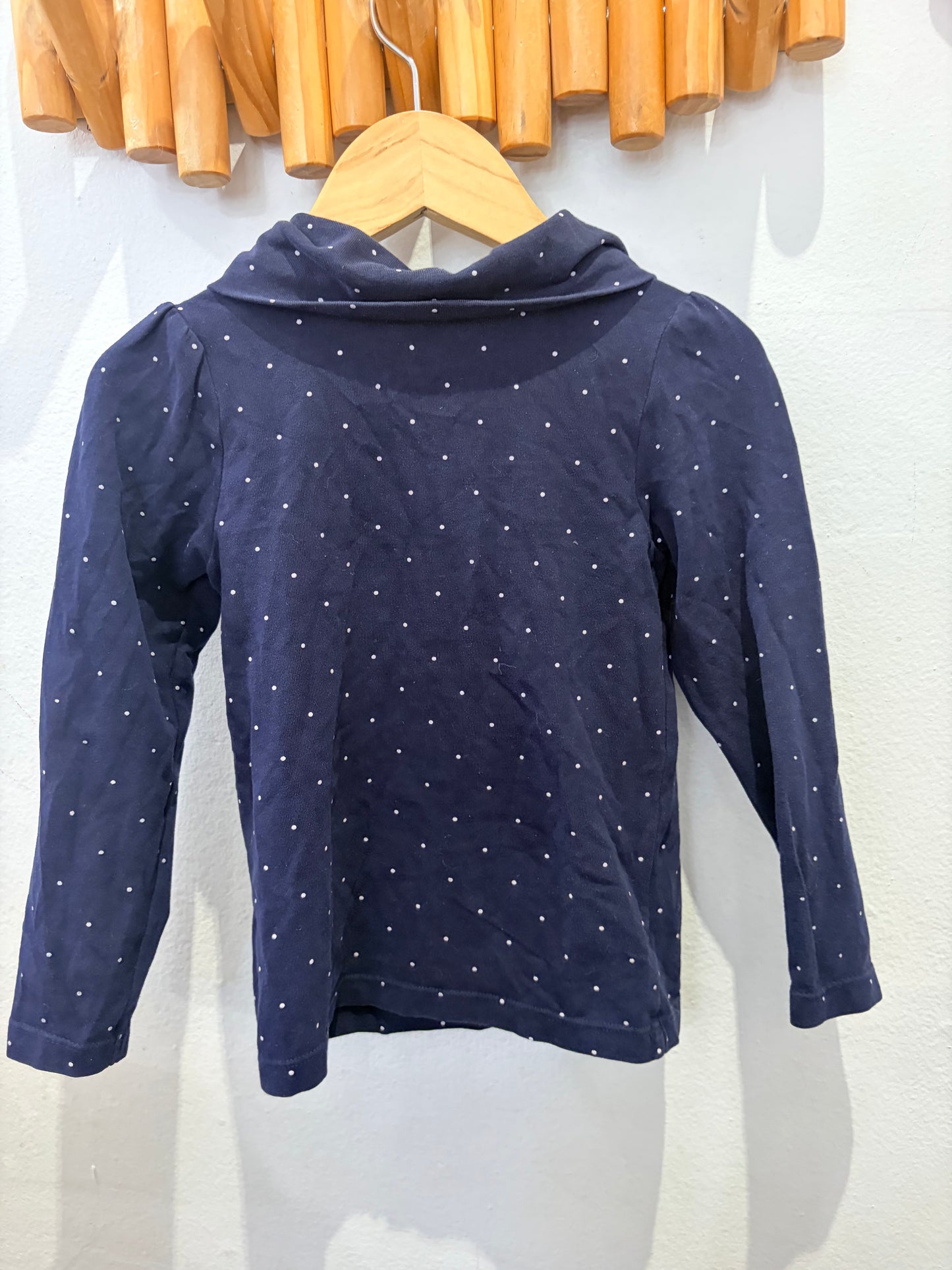 Navy dots turtleneck 4y