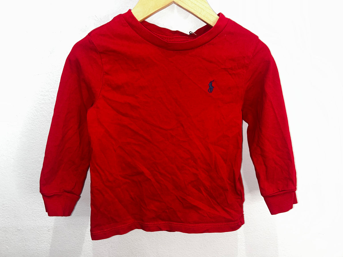 Red polo longsleeve 18m