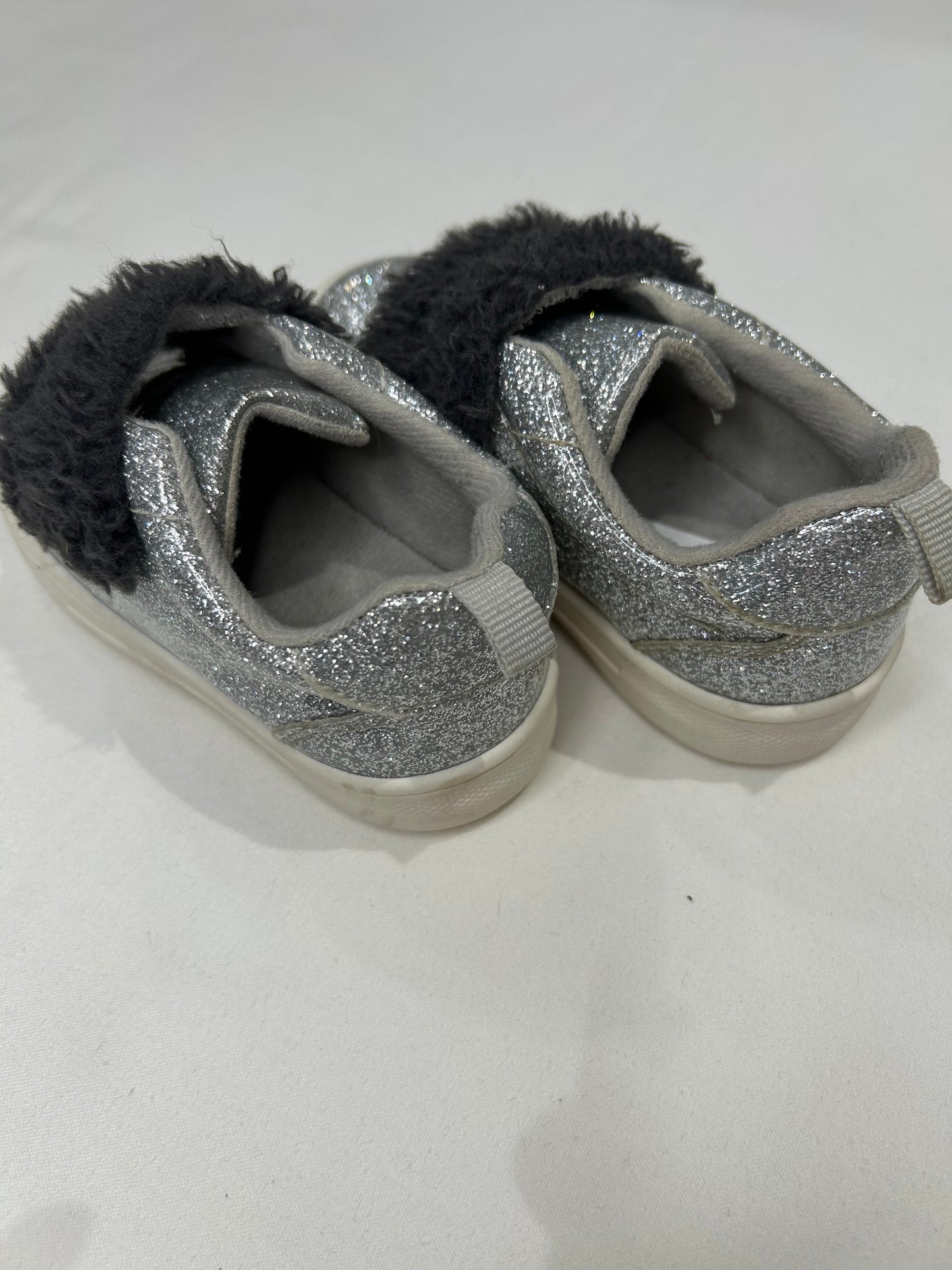 C7 sparkly silver slip-ons