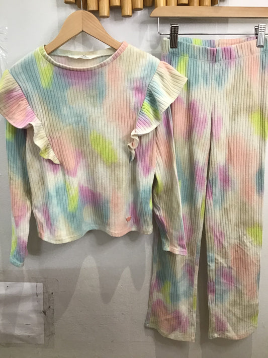 Tie dye ribbed set 8-9y