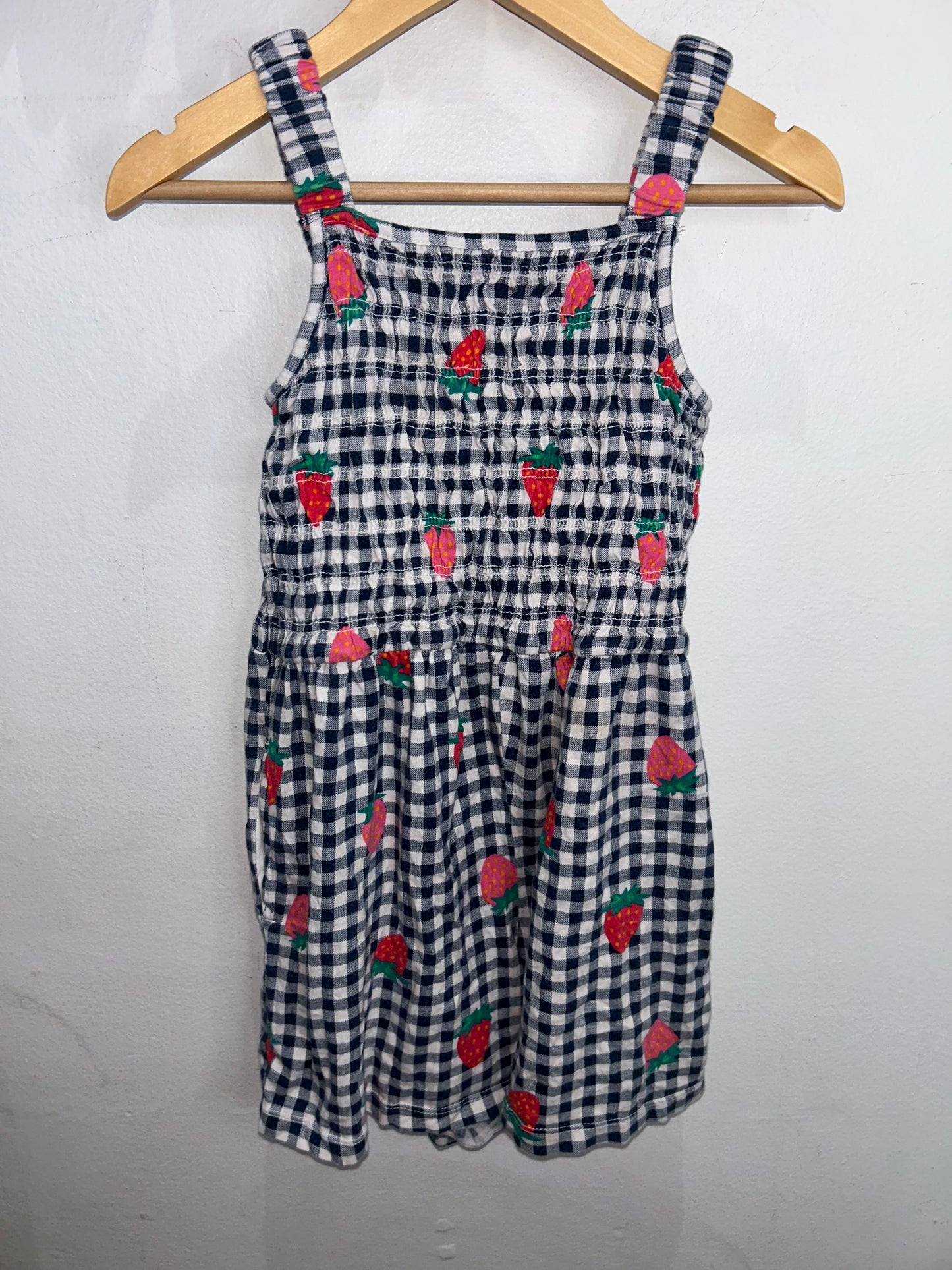 Strawberry checkered dress 10-12y