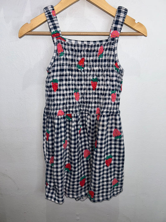 Strawberry checkered dress 10-12y