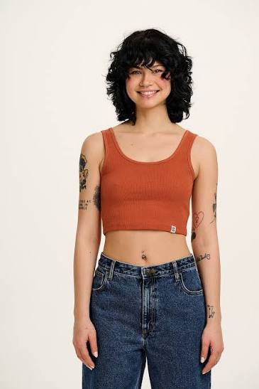 Orange and lavender crop tanktop M