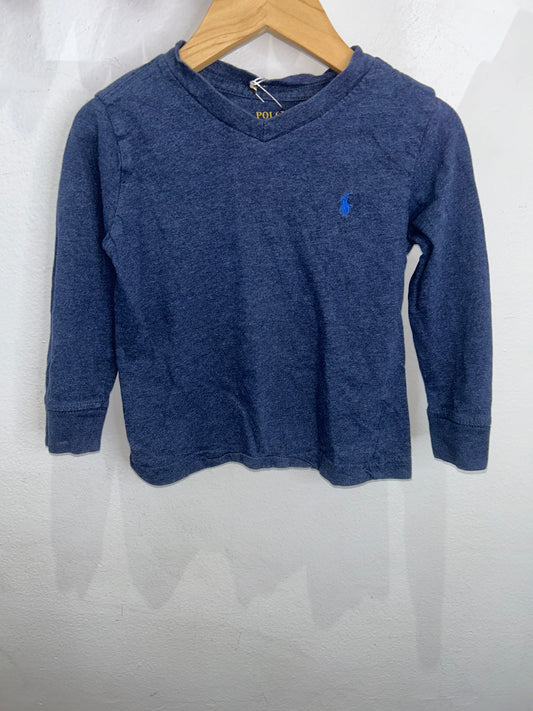 Blue v-neck longsleeve 2y